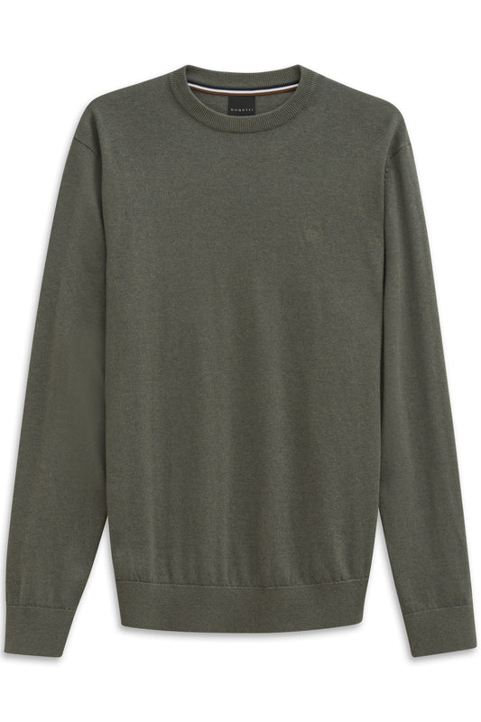 Bugatti Round Neck Knitwear - Moss Green