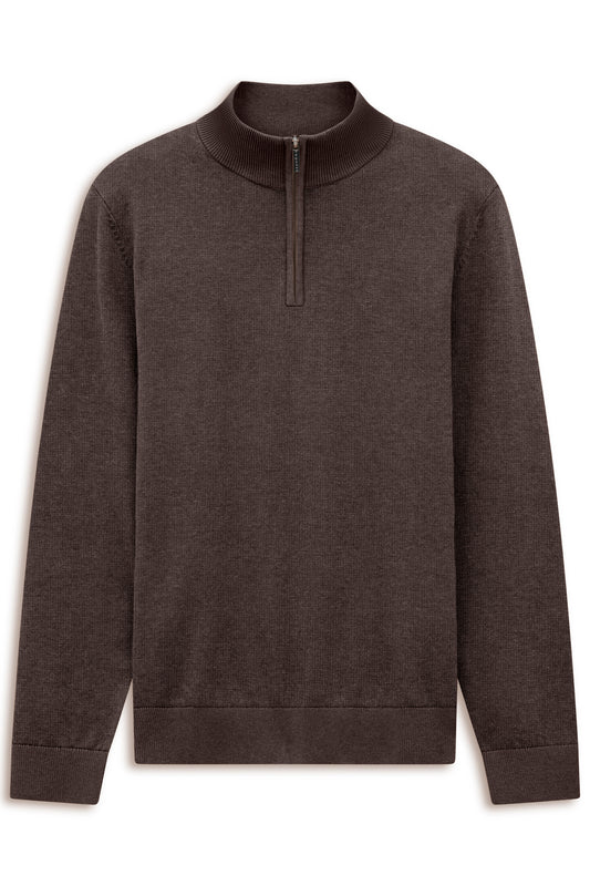 Bugatti Quarter Zip Knitwear - Mocha