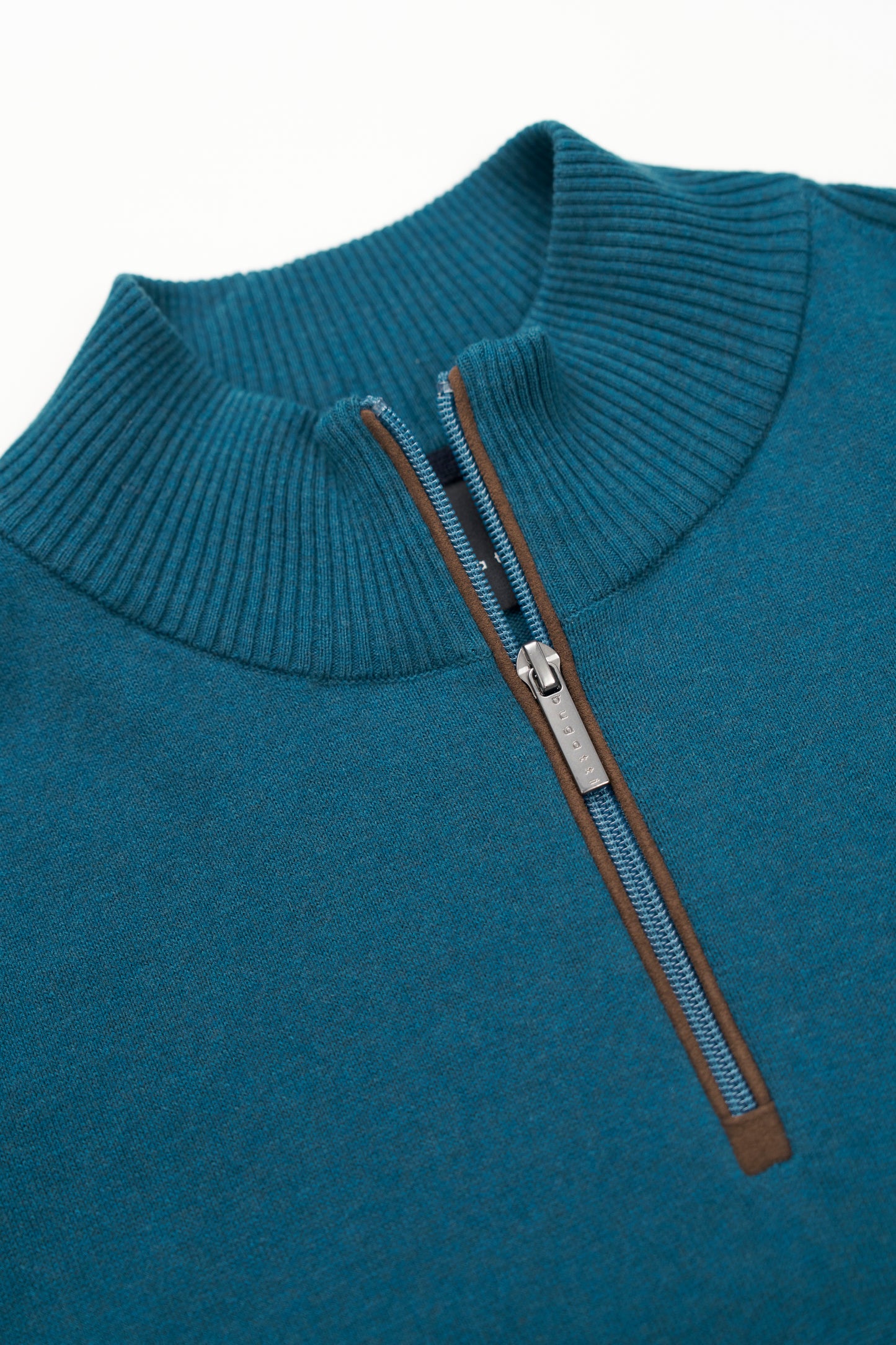 Bugatti Quarter Zip Knitwear - Teal