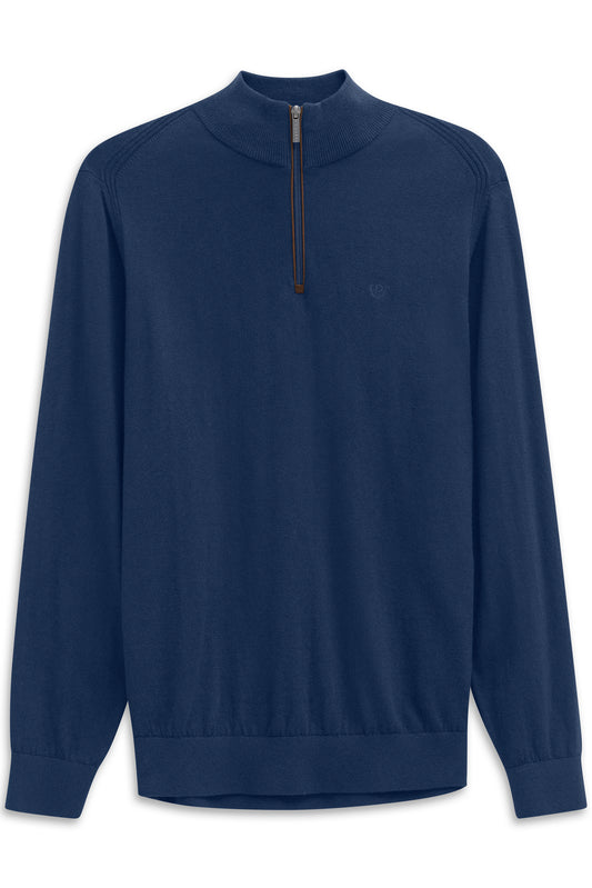 Bugatti Quarter Zip Knitwear - Navy