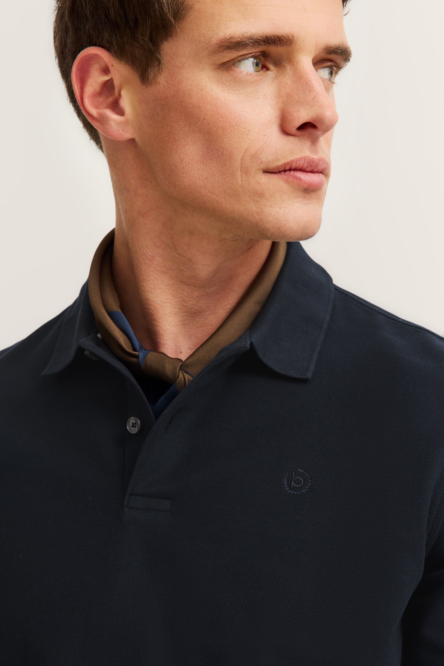 Bugatti Long Sleeve Polo Shirt - Navy