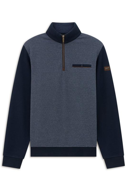 Bugatti Quarter Zip Sweatshirt - Navy/Blue