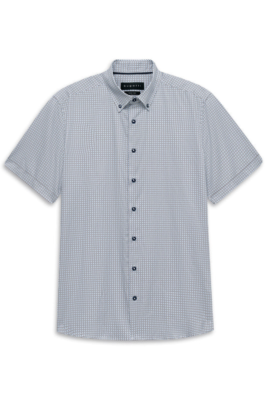 Bugatti Short Sleeve Shirt - Light Blue Circles