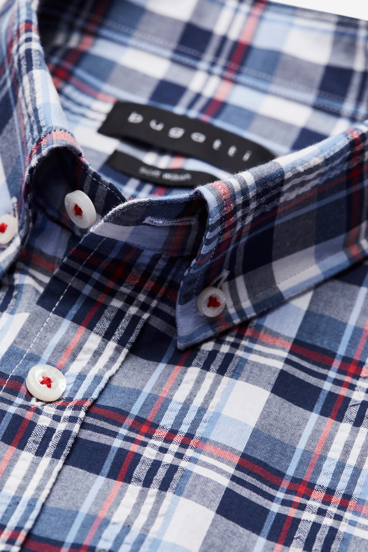 Bugatti Short Sleeve Shirt - Navy Check