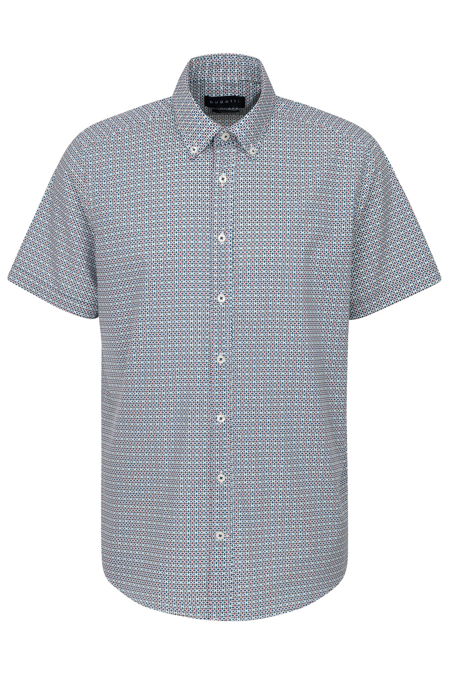 Bugatti Short Sleeve Shirt - Blue Diamonds