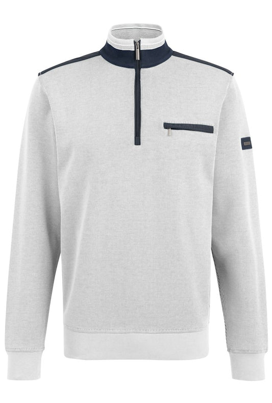 Bugatti Quarter Zip Sweatshirt - White