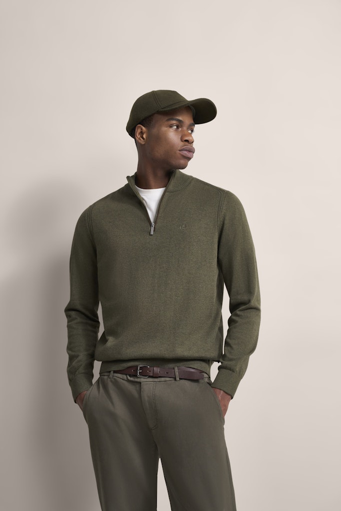 Bugatti Quarter Zip Knitwear - Green