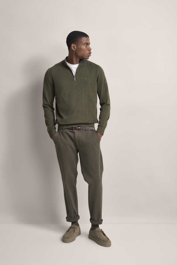 Bugatti Quarter Zip Knitwear - Green