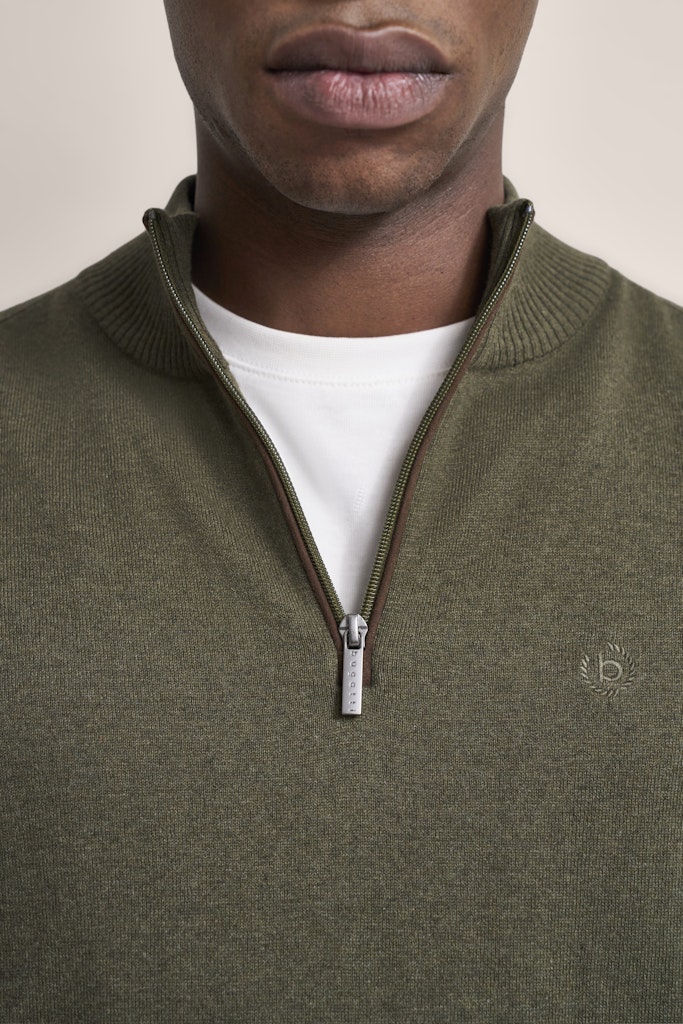 Bugatti Quarter Zip Knitwear - Green