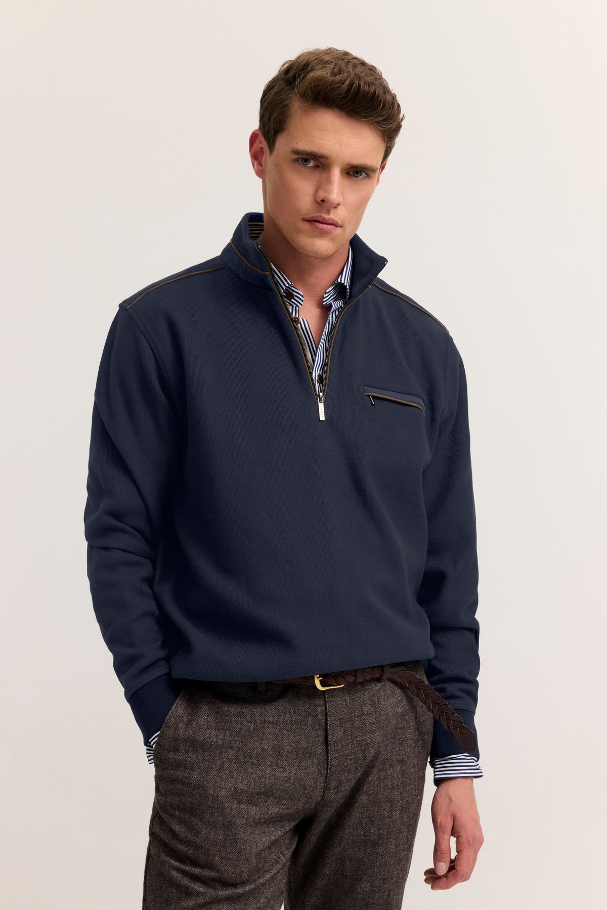 Bugatti Sweatshirt - Navy/Brown