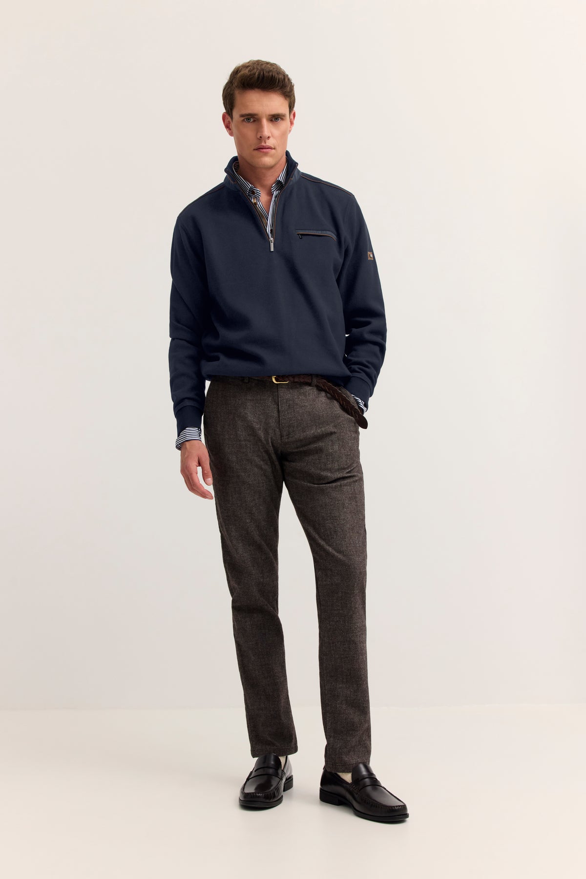 Bugatti Sweatshirt - Navy/Brown