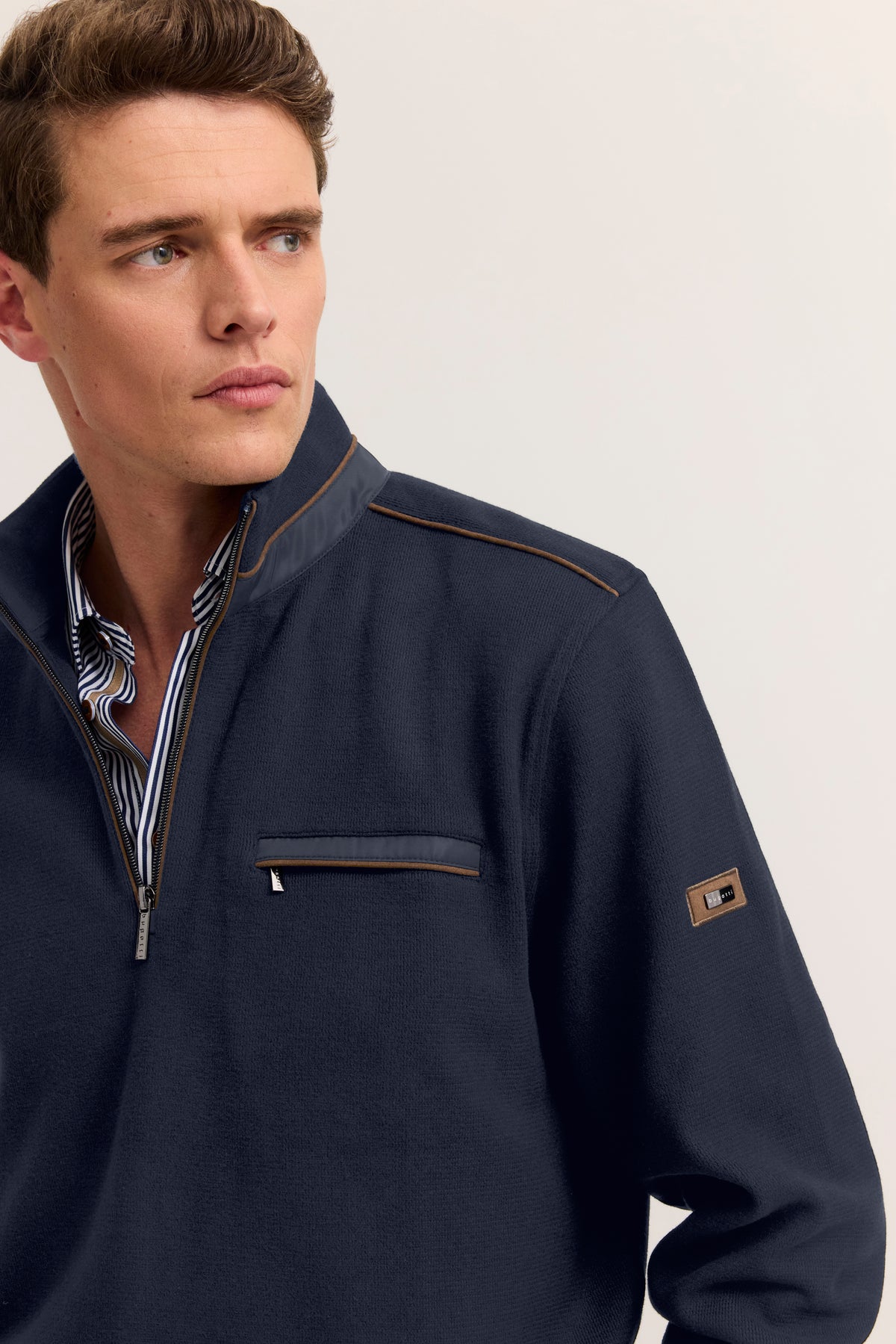 Bugatti Sweatshirt - Navy/Brown