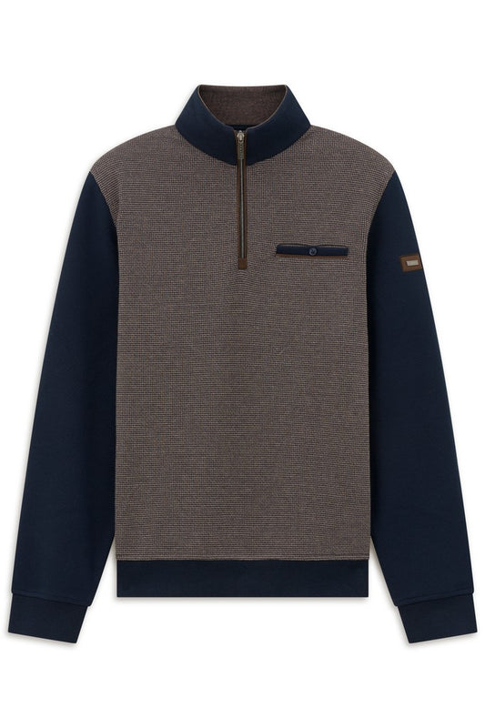 Bugatti Quarter Zip Sweatshirt - Navy/Grey