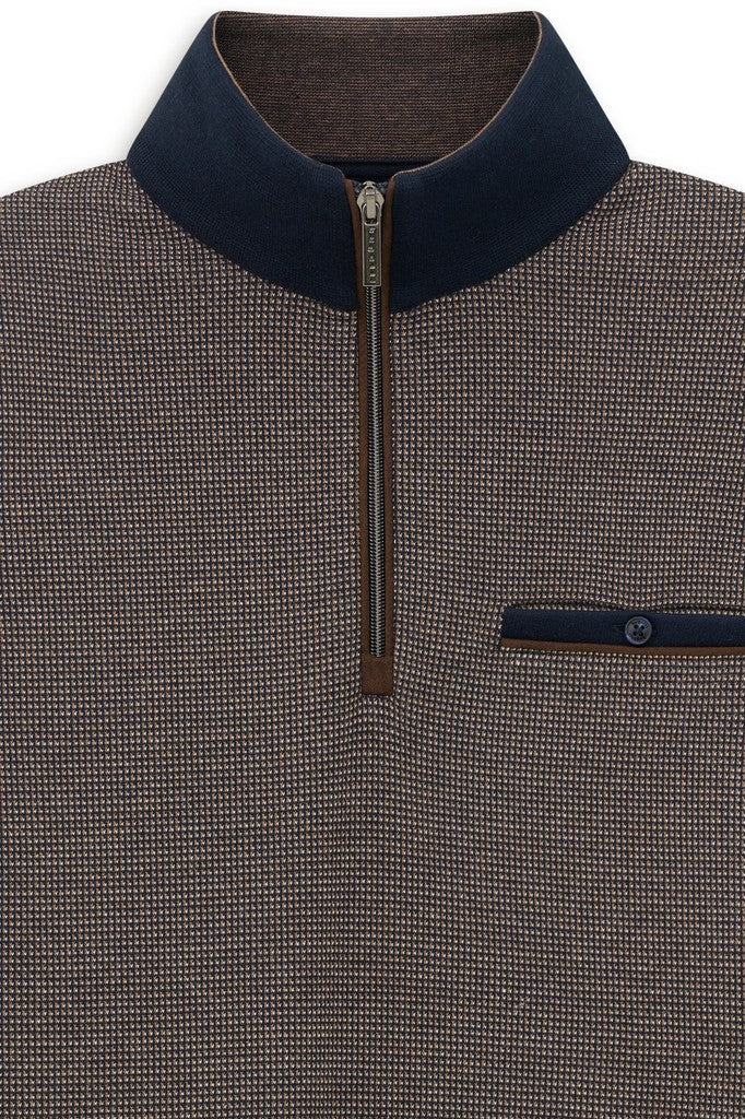 Bugatti Quarter Zip Sweatshirt - Navy/Grey