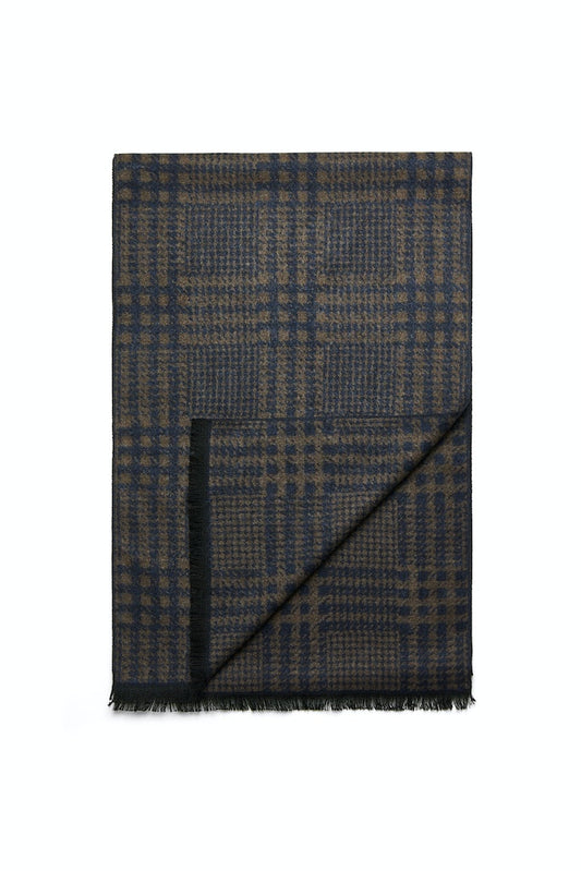 Bugatti Boxed Scarf - Tan & Navy