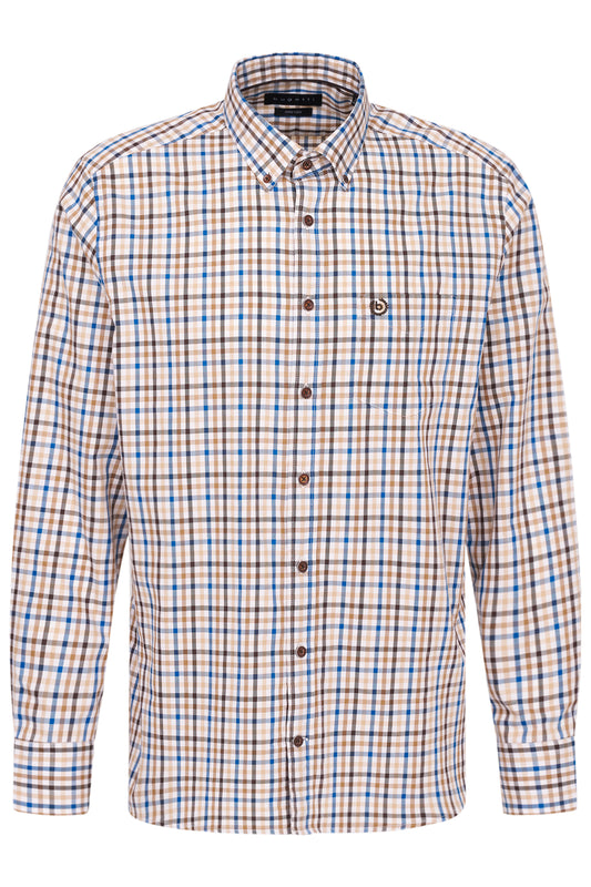 Bugatti Casual Shirt - Brown/blue check