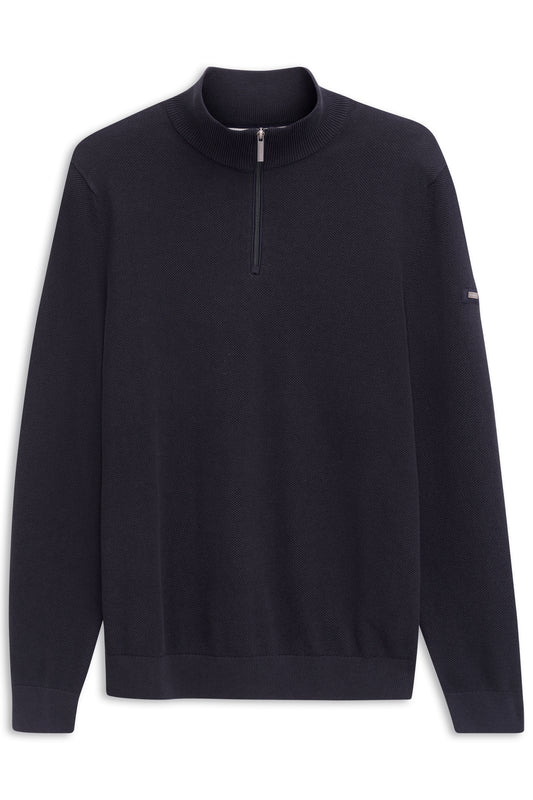 Bugatti Quarter Zip Knitwear - Navy