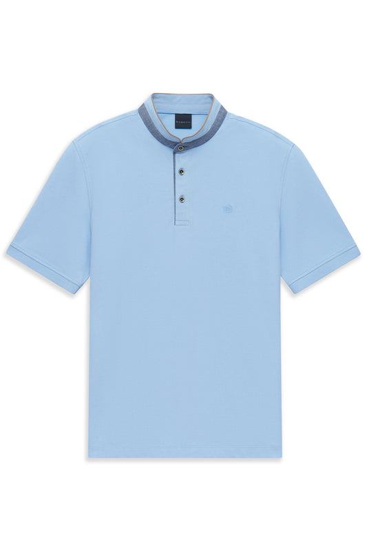 Bugatti Polo Shirt - Blue Stripe Collar