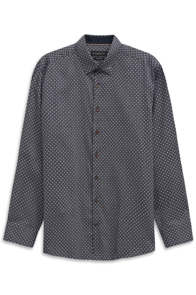 Bugatti Shirt - Brown/White Diamond