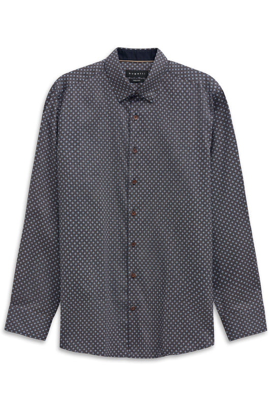 Bugatti Shirt - Brown/White Diamond