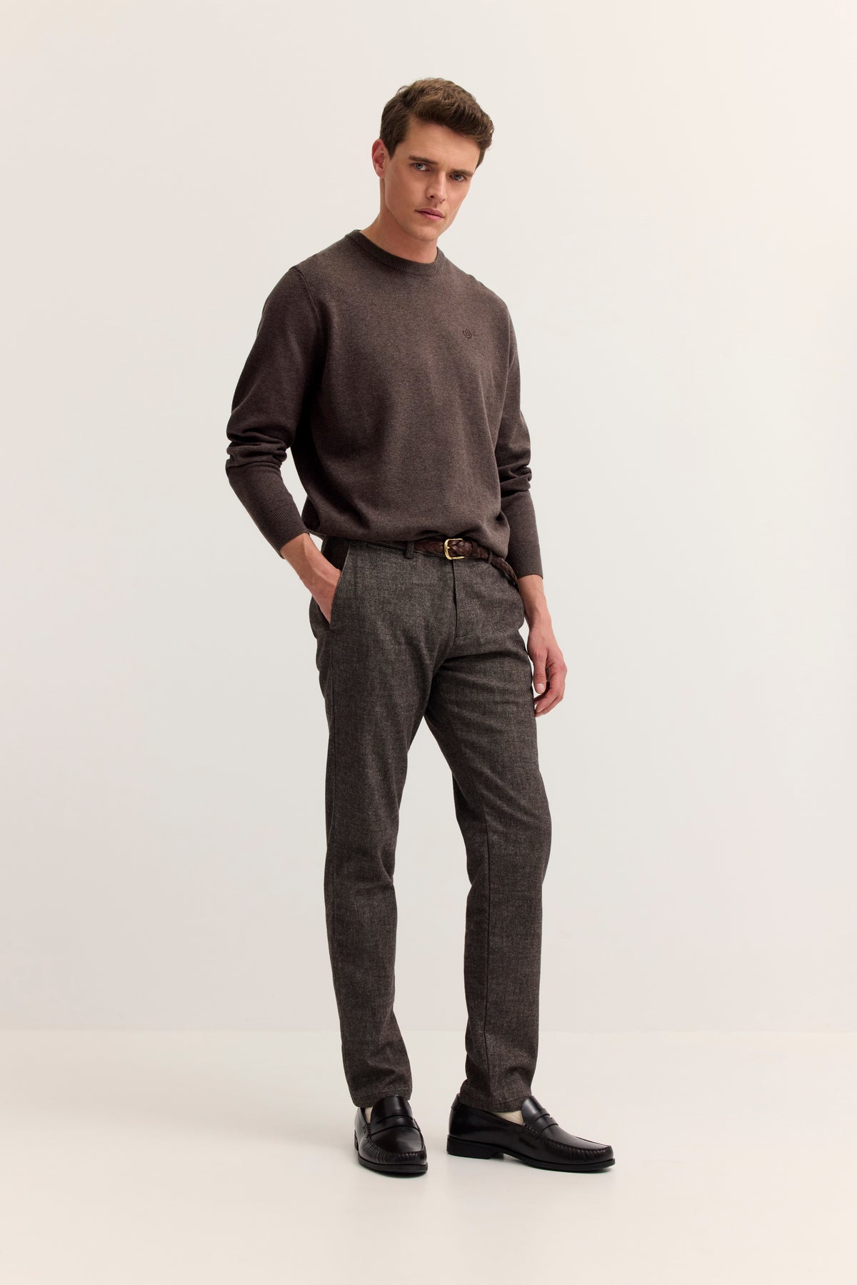 Bugatti Round Neck Knitwear - Brown