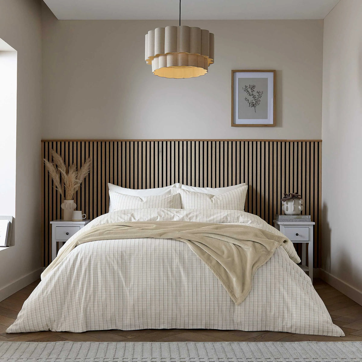 Calico & Chalk Tranquil Check Cover Set - Linen