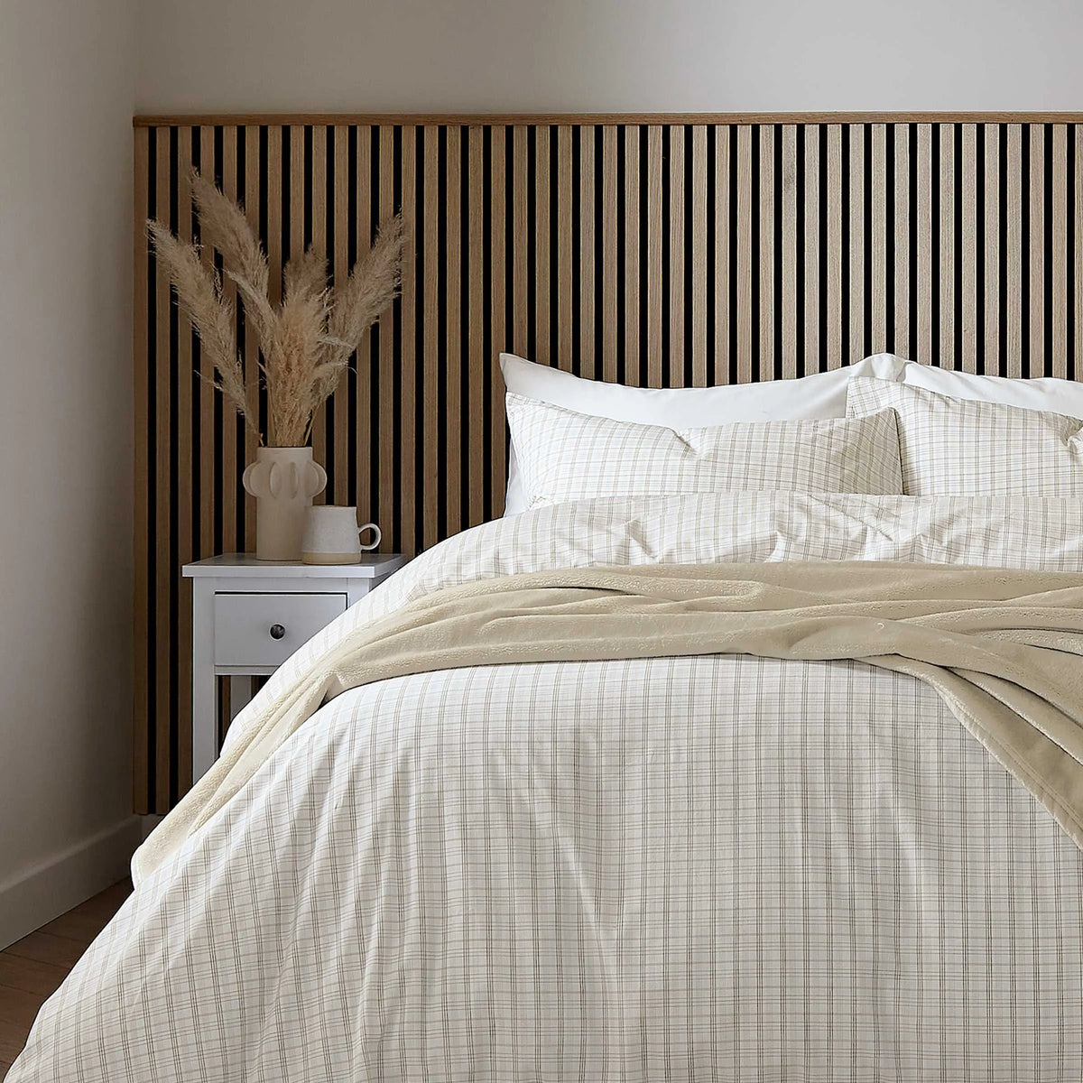 Calico & Chalk Tranquil Check Cover Set - Linen
