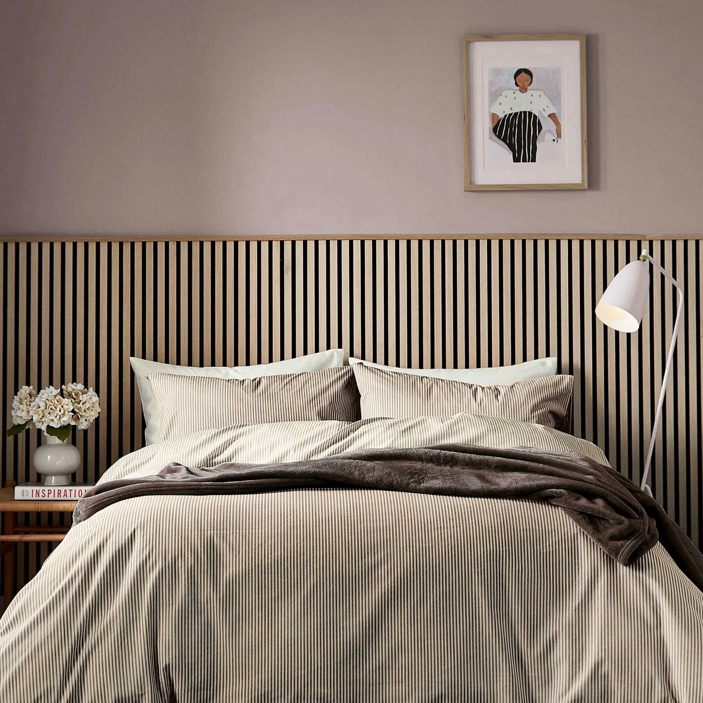 Calico & Chalk Twill Stripe Cover Set - Chocolate