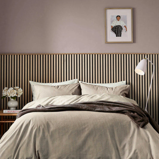 Calico & Chalk Twill Stripe Cover Set - Chocolate