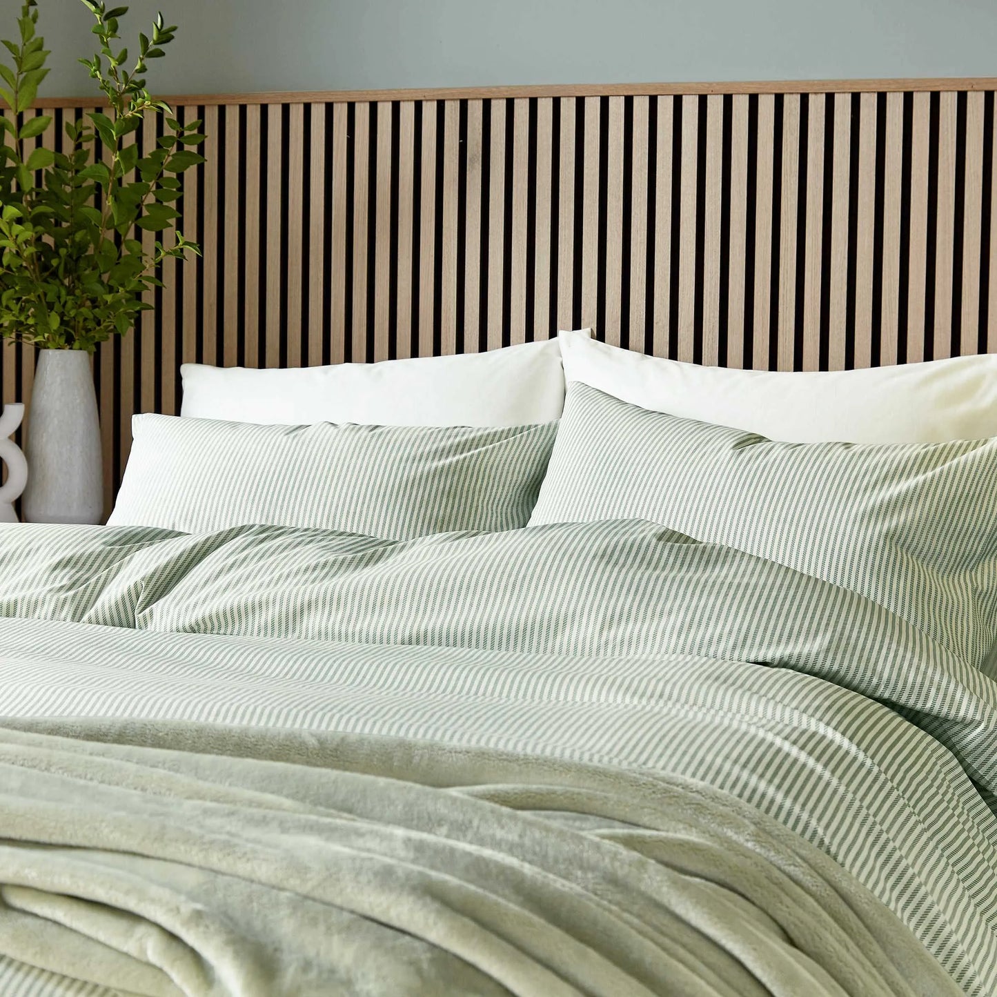 Calico & Chalk Twill Stripe Cover Set - Green