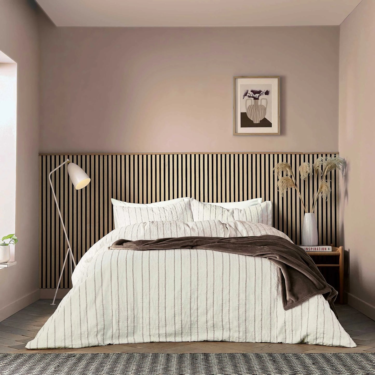 Calico & Chalk Waffle Stripe Cover Set - Chocolate