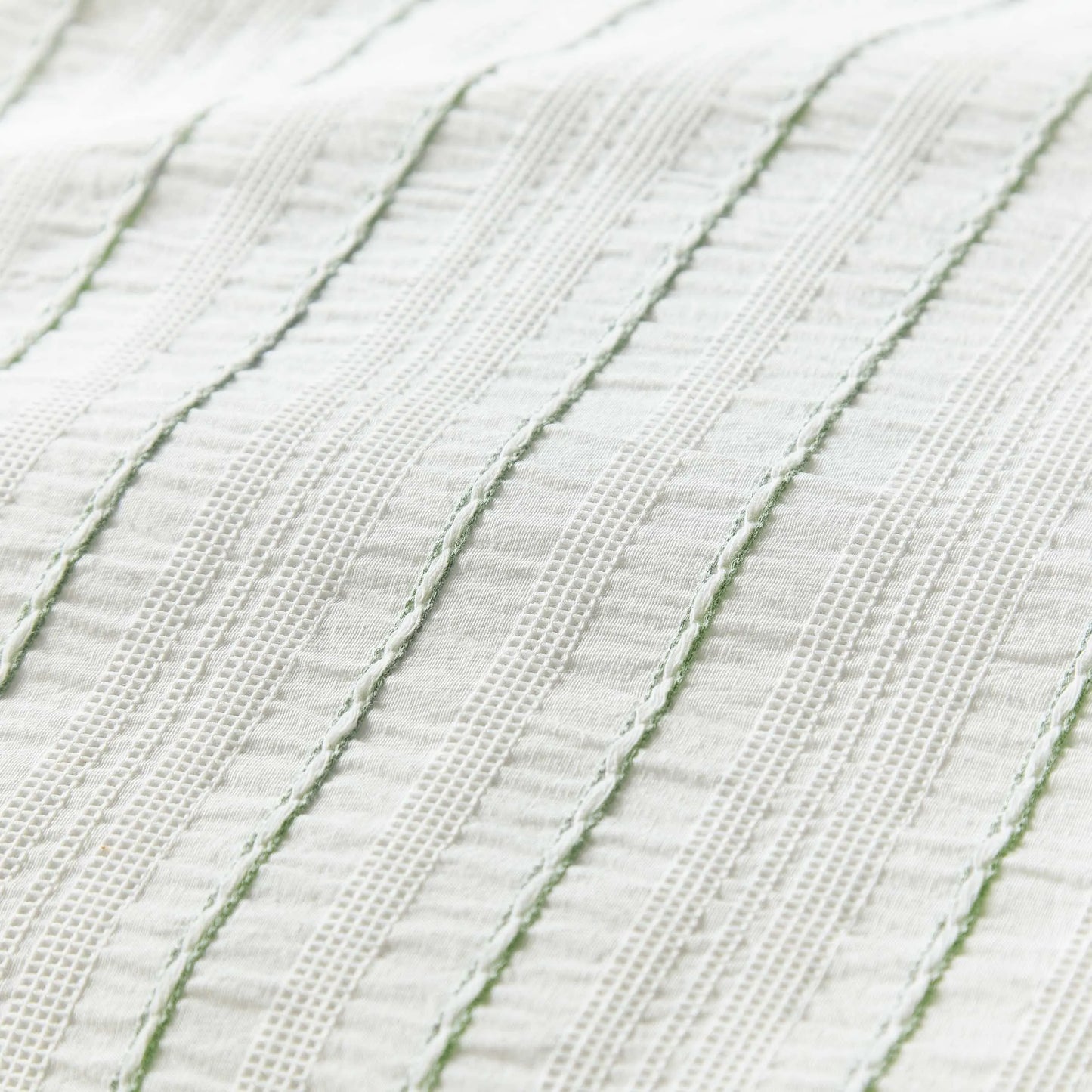 Calico & Chalk Waffle Stripe Cover Set - Green