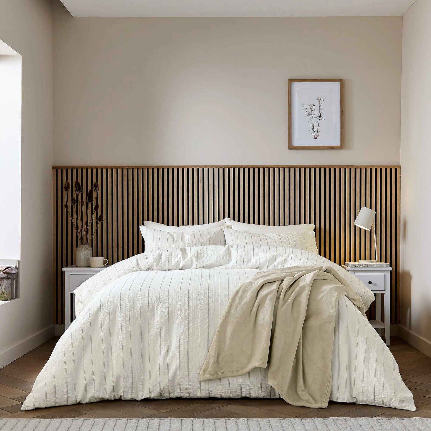 Calico & Chalk Waffle Stripe Cover Set - Linen