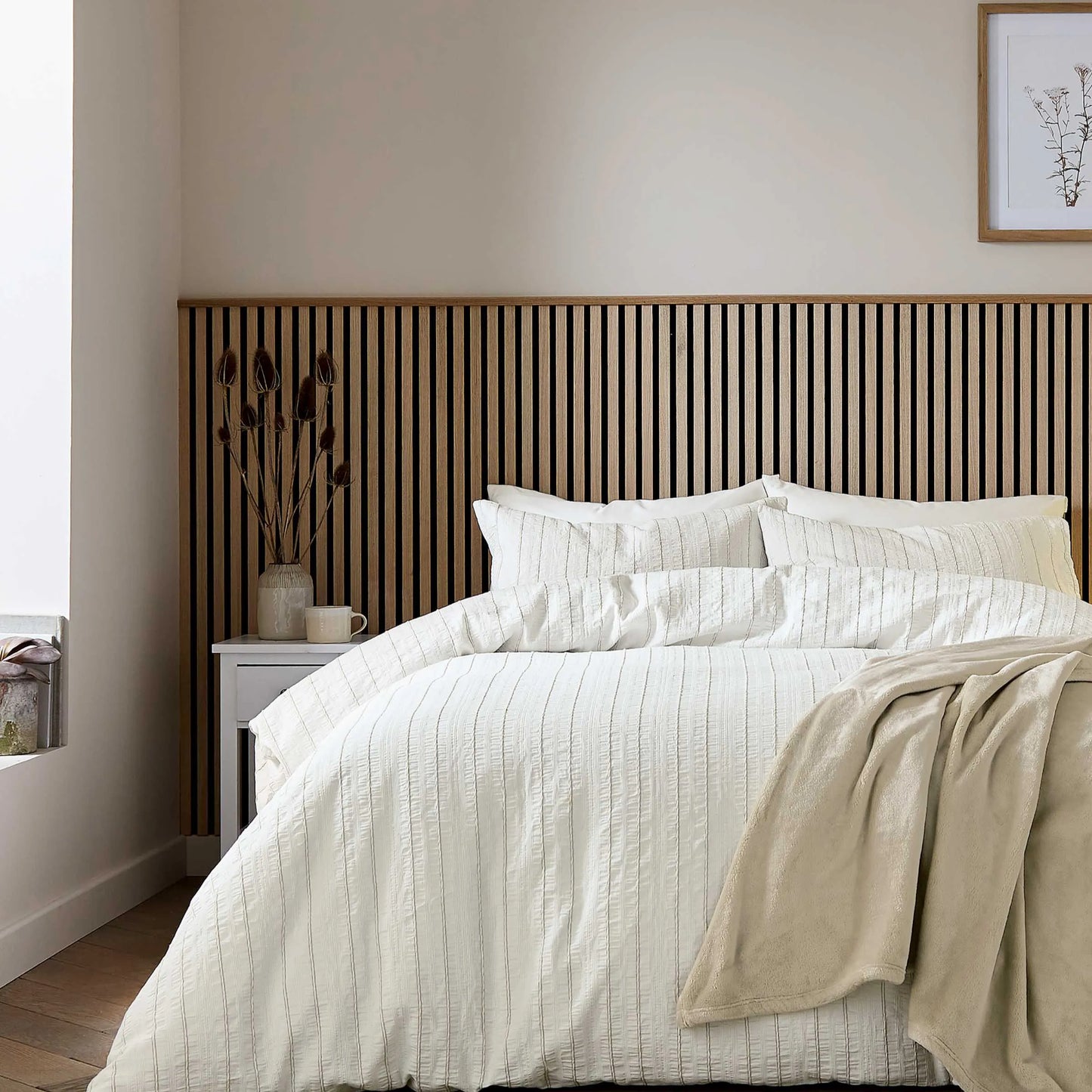 Calico & Chalk Waffle Stripe Cover Set - Linen