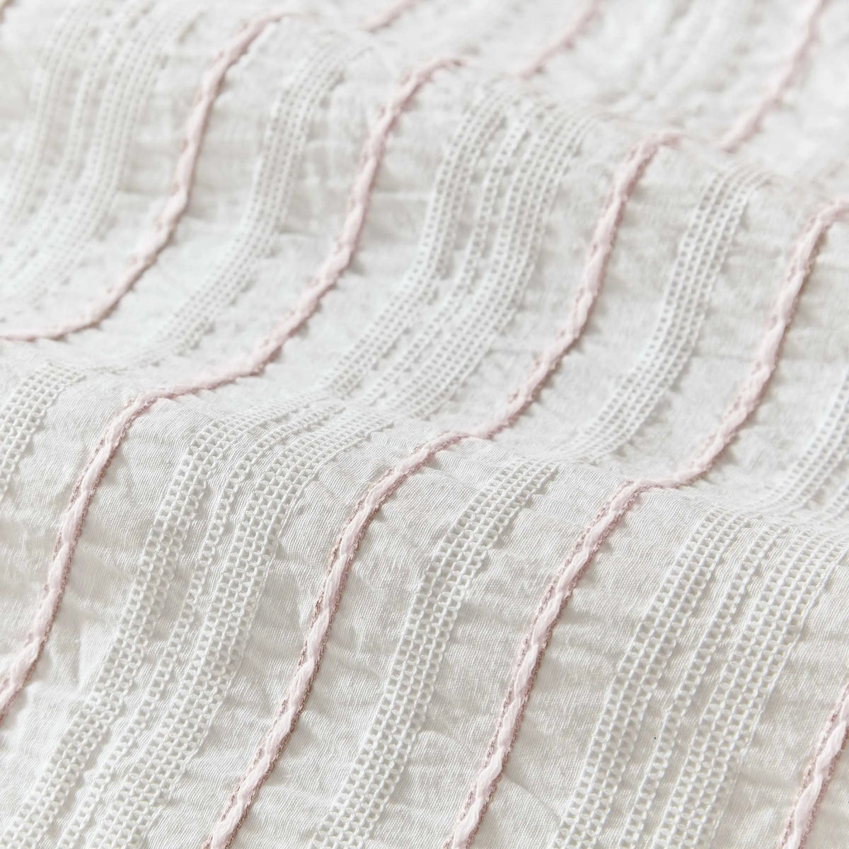 Calico & Chalk Waffle Stripe Cover Set - Pink