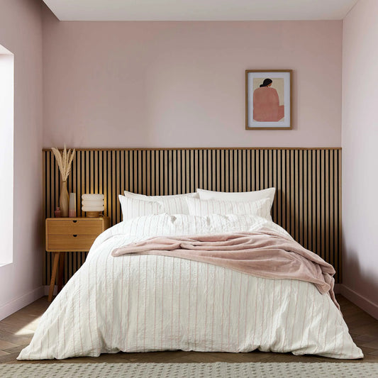 Calico & Chalk Waffle Stripe Cover Set - Pink