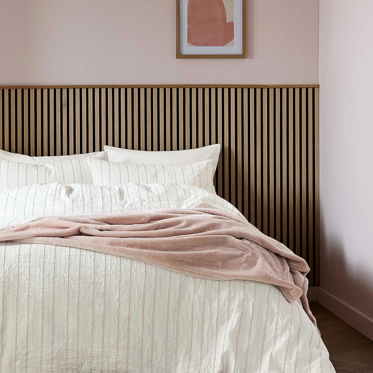 Calico & Chalk Waffle Stripe Cover Set - Pink