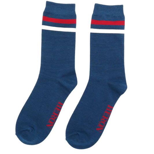 Mr Heron Sport Stripes Socks - Navy