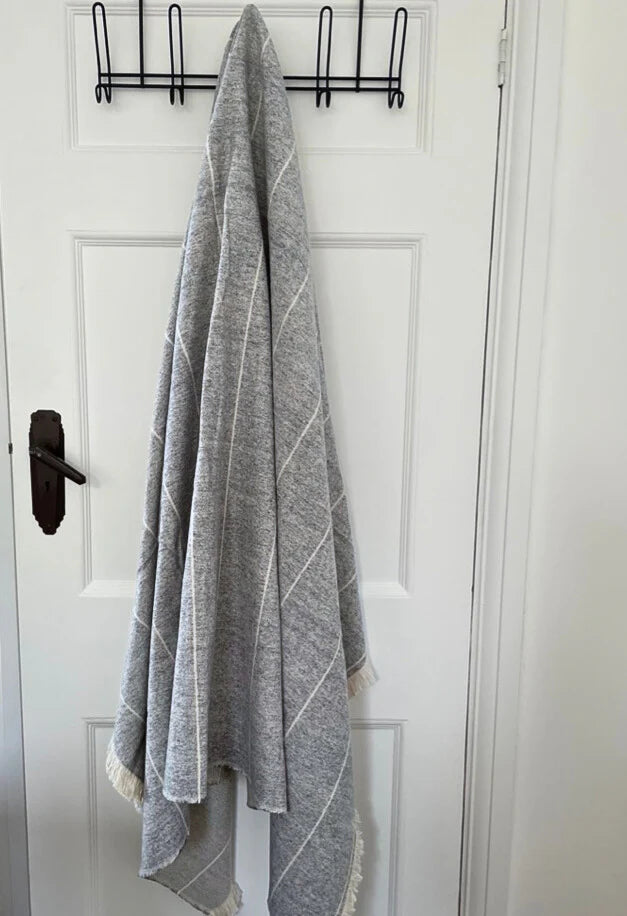 Brushed Wild Stripe Throw - Slate