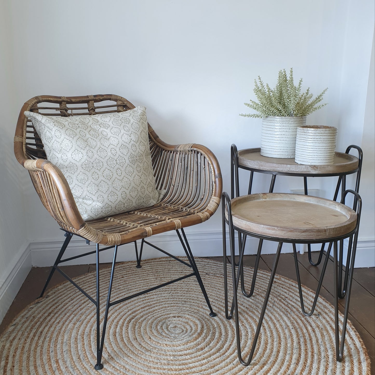 Rattan And Metal Chair