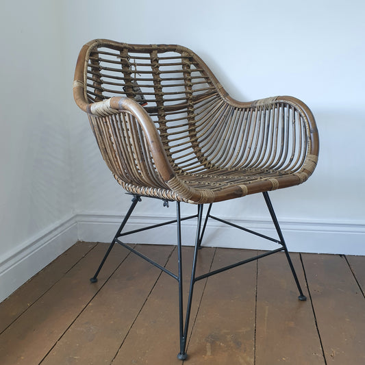 Rattan And Metal Chair