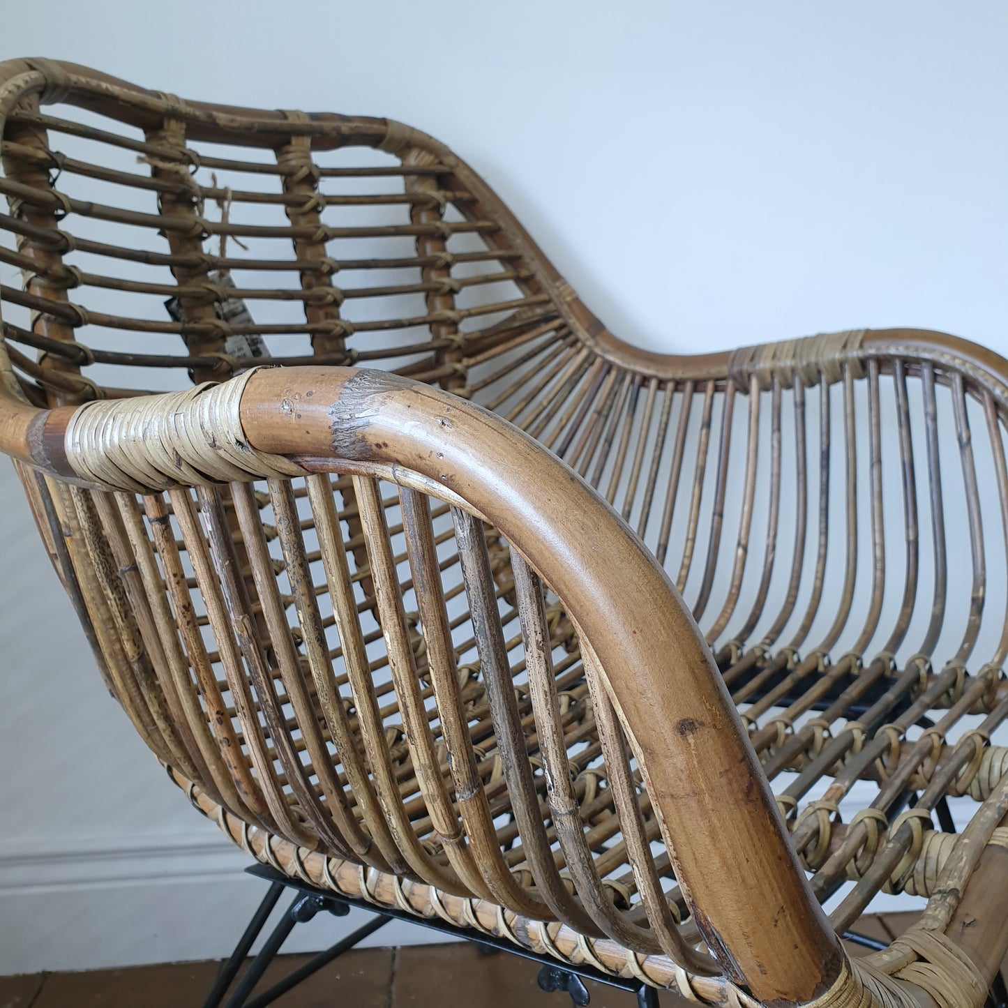 Rattan And Metal Chair