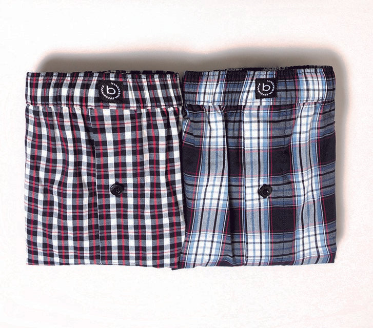 Bugatti Woven Boxer Shorts (2 pack) - Blue Medium Check