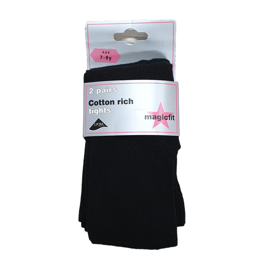 Magicfit Cotton Rich Tights - Black (2 pack)