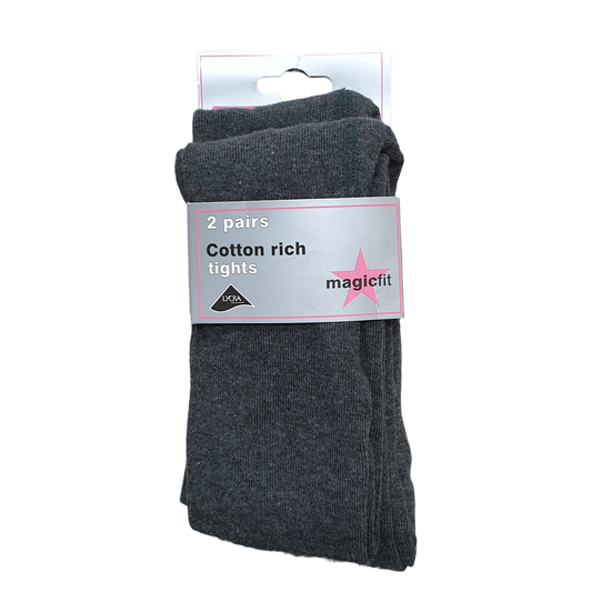 Magicfit Cotton Rich Tights - Grey (2 pack)