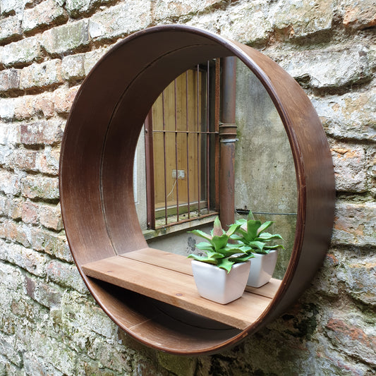 Viria Mirror - Dark Brown Wood