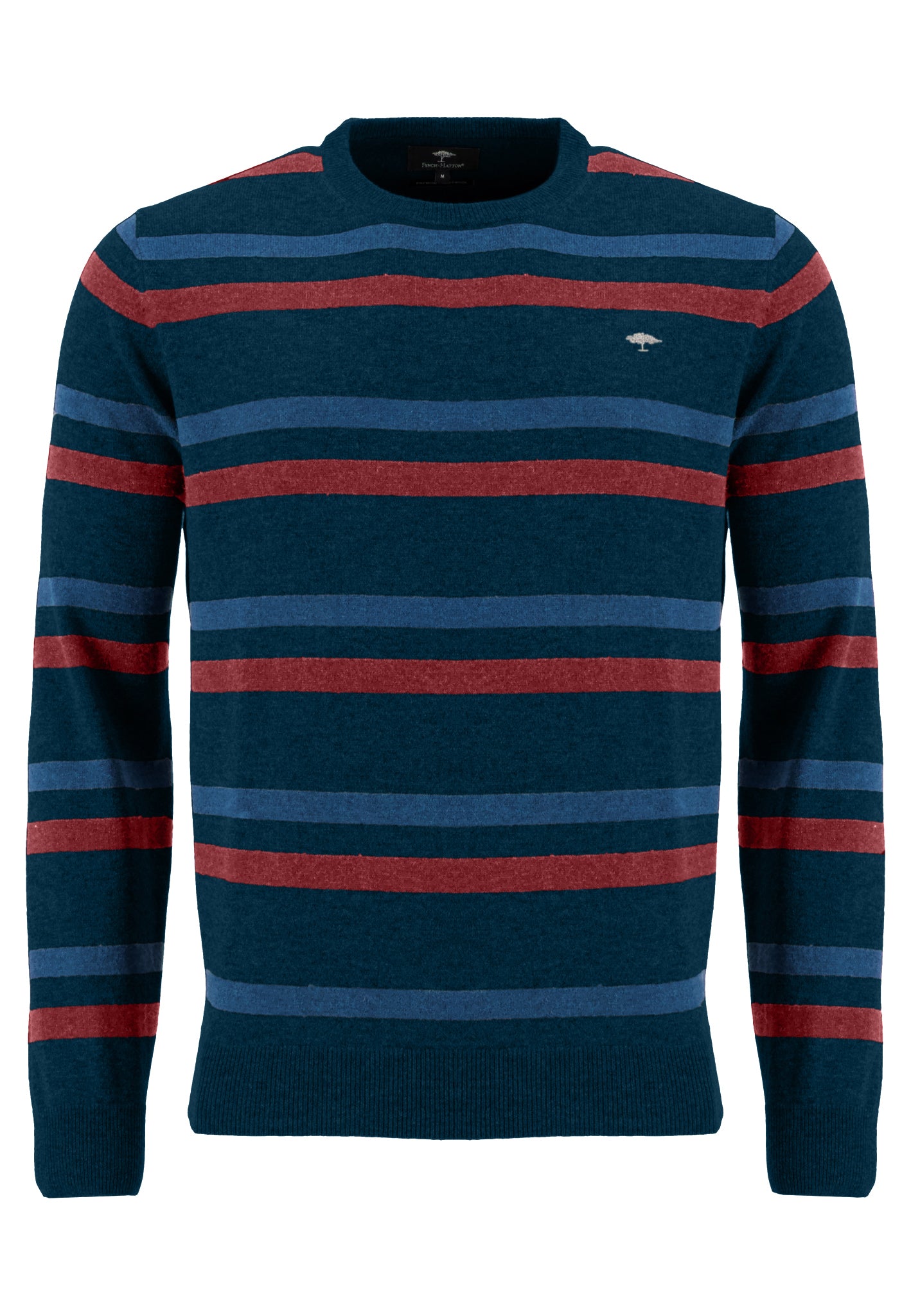 Fynch Hatton Round Neck Knitwear - Navy stripes