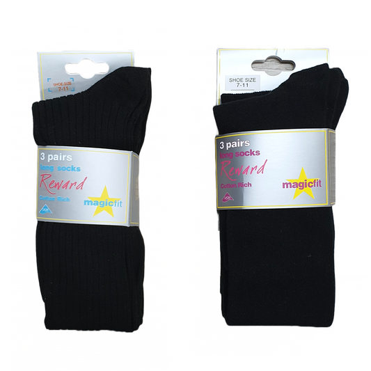 Magicfit School Socks - Long - Black (3 pack)