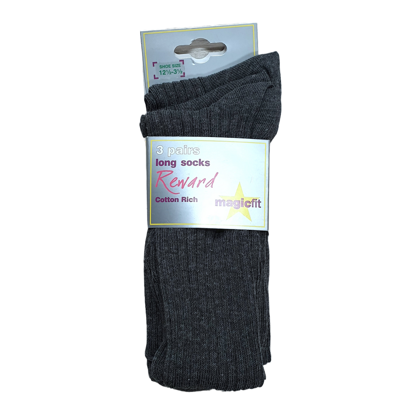 Magicfit School Socks - Long - Grey (3 pack)