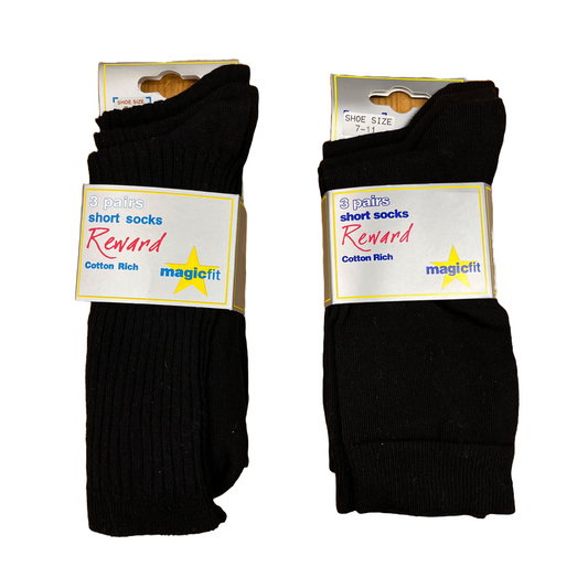 Magicfit School Socks - Short - Black (3 pack)